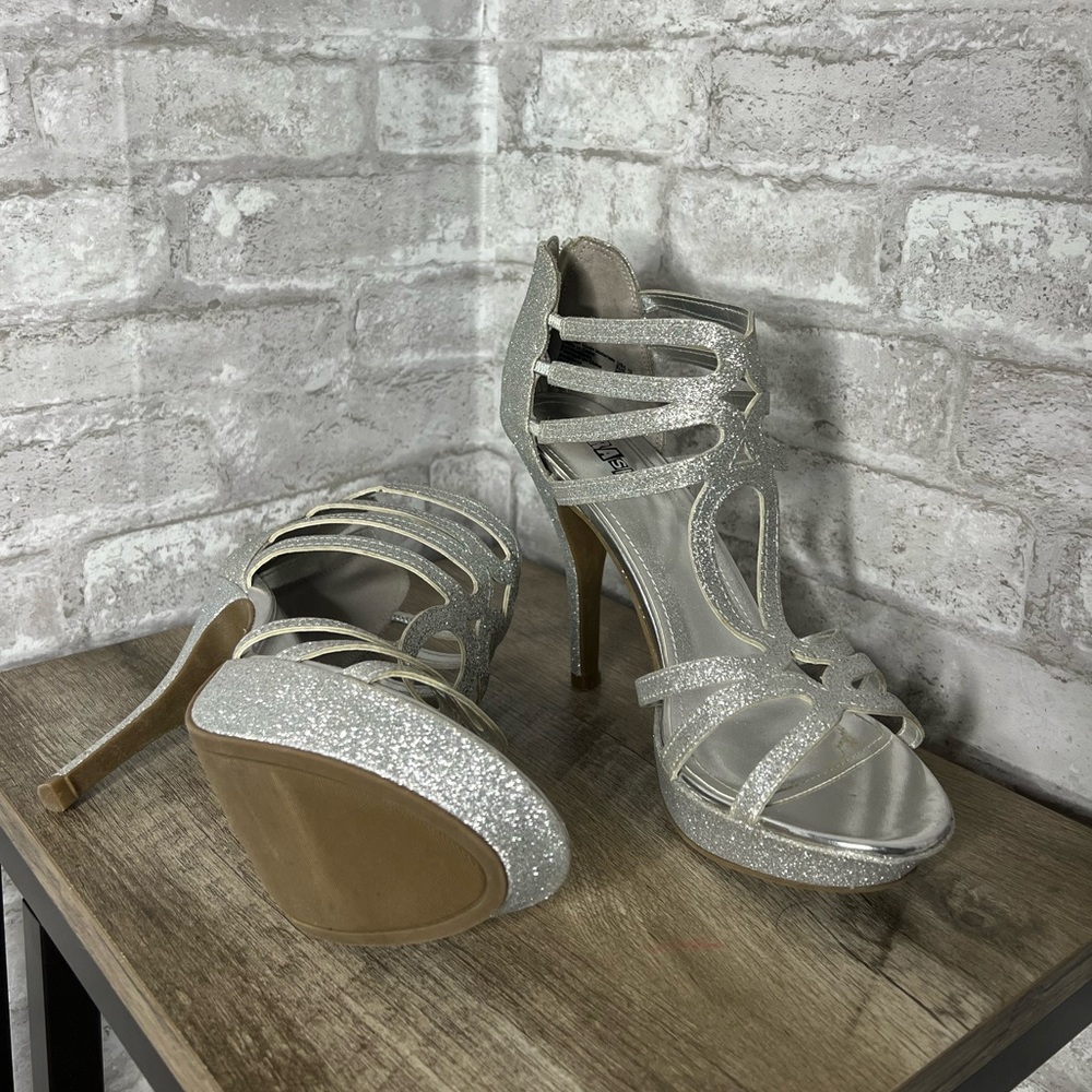 Brash Silver Jasmine Platform Heels